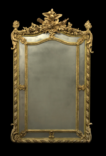 Appraisal: Large Napoleon III Carved Giltwood and Plaster Overmantel Mirror third