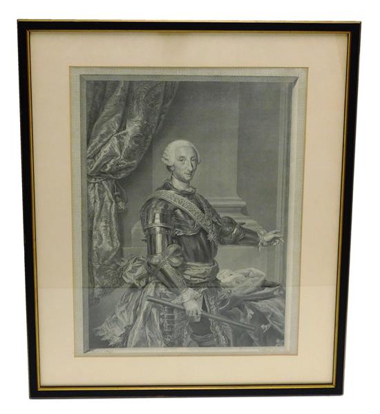 Appraisal: After Anton Raphael Mengs Austrian - engraving King Charles III