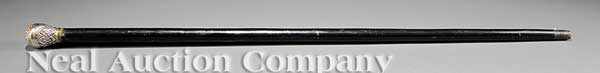 Appraisal: A Rare Antique Napoleon Relic Cane th c silver handle