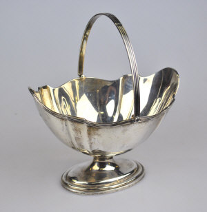 Appraisal: A late Victorian oval stemmed bon-bon basket of lobed form