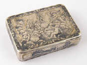 Appraisal: A Russian silver snuff box with niello decoration on all