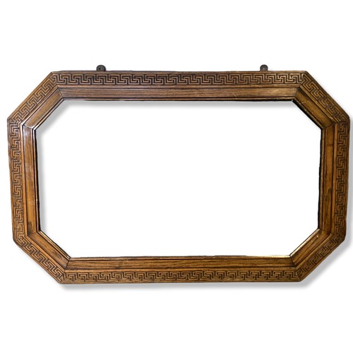 Appraisal: Edwardian Greek key carved Oak wall Mirror x cm