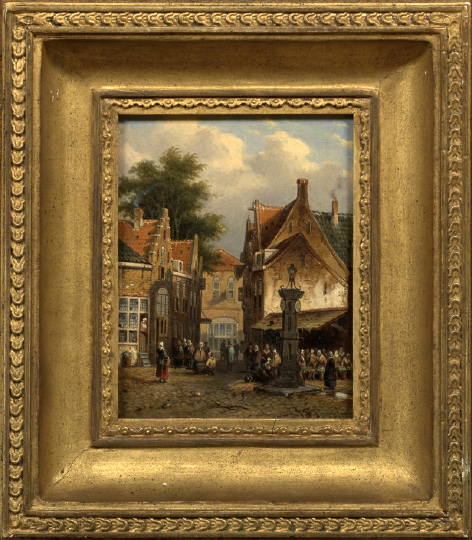 Appraisal: Johannes Franciscus Spohler Dutch - Busy Market in a Town