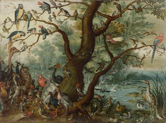 Appraisal: Workshop of BRUEGHEL JAN the younger Antwerp Chorus of birds