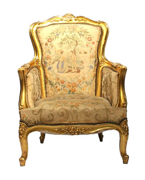 Appraisal: A pair of Louis XV style bergeres height in width