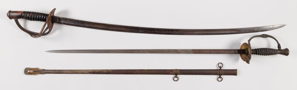 Appraisal: TWO U S CIVIL WAR-ERA SWORDS CIRCA LENGTHS AND TWO