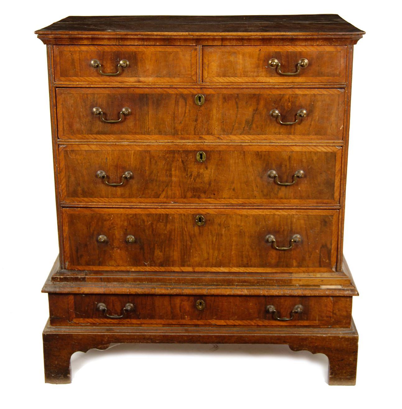 Appraisal: An early th century walnut chest on stand