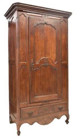 Appraisal: French Provincial Louis XV style walnut armoire th c rounded