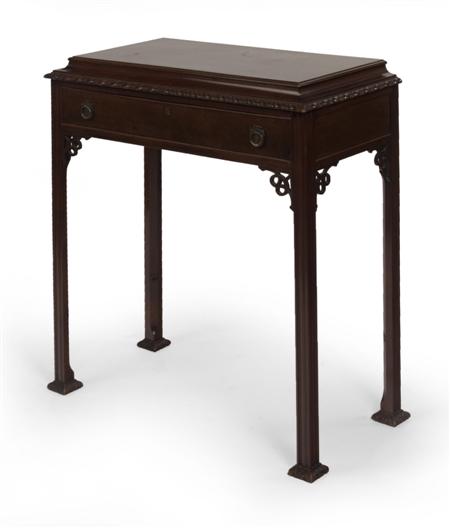 Appraisal: A Chippendale style mahogany hall table the rectangular graduated moulded