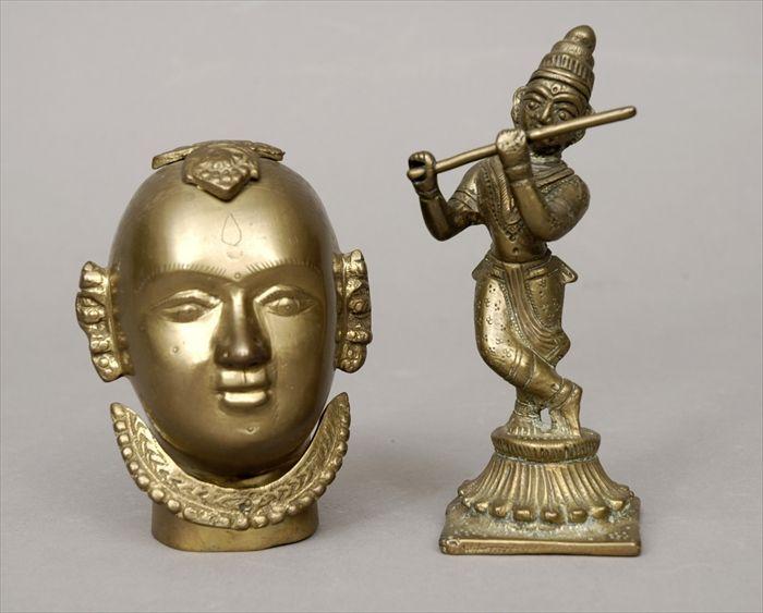 Appraisal: Indian Brass Figure of a Dancer with Baton and a