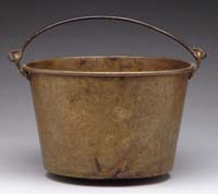 Appraisal: TWO BALE HANDLED BRASS BUCKETS Each with wrought iron handles