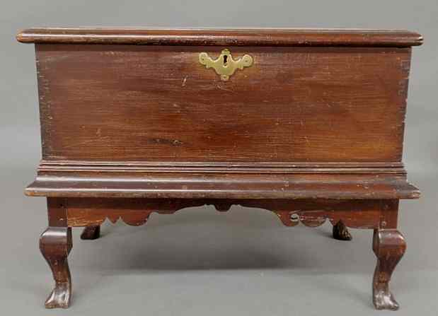 Appraisal: Bermuda red cedar chest-on-stand th c the carved base with