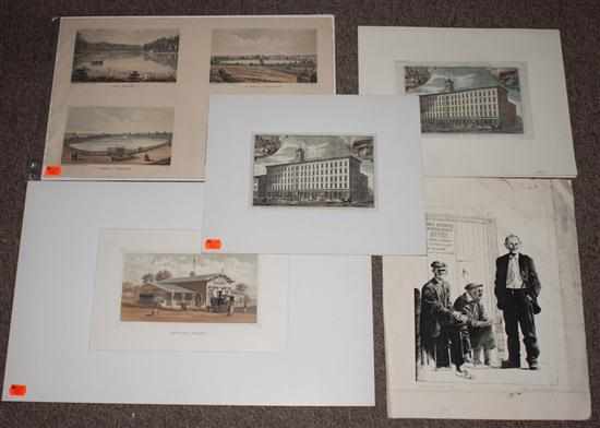 Appraisal: Maryland Landmarks Assortment of prints original uncut lithographic of four