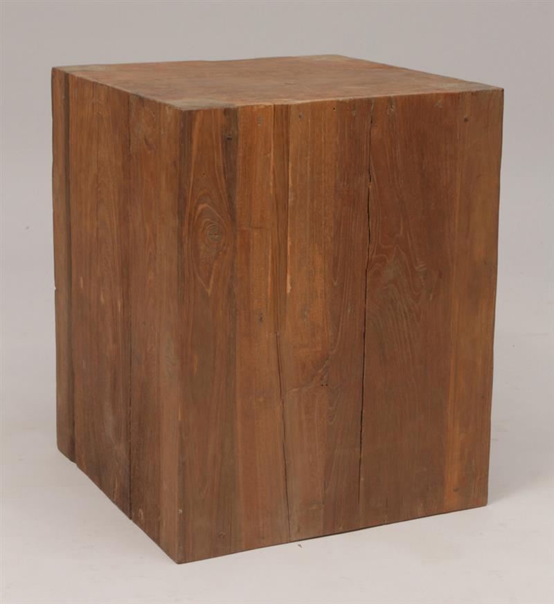 Appraisal: Japanese Ash Block-Form Pedestal x x in Property from the