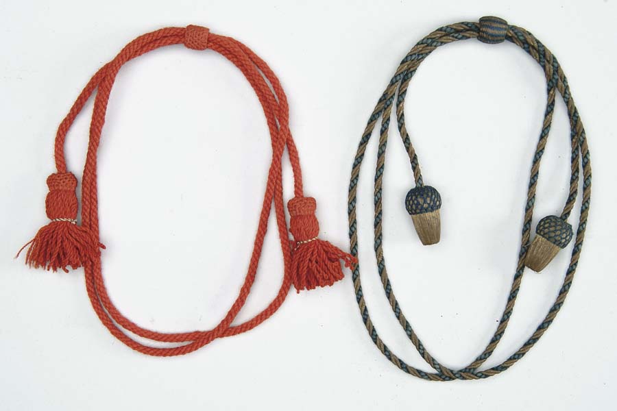 Appraisal: LOT OF TWO CIVIL WAR HAT CORDS Surplus red worsted