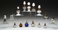 Appraisal: FIFTEEN MISCELLANEOUS MINI LAMPS Includes Improved Banners Little Harry Little