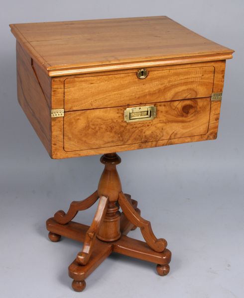 Appraisal: th Century Bermuda fold-out desk with stand on pedestal h