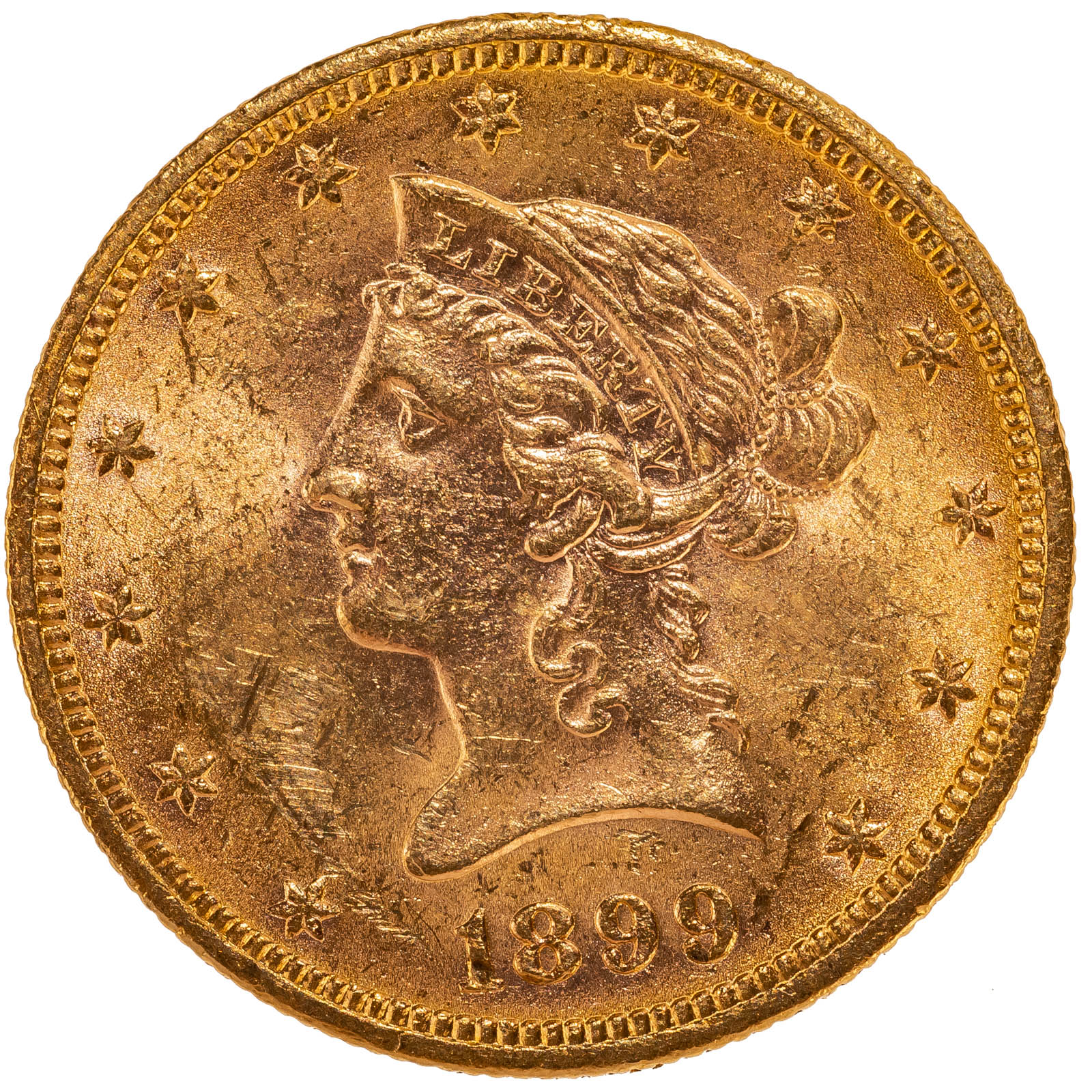 Appraisal: GOLD EAGLE AU Lots of bag marks but full luster