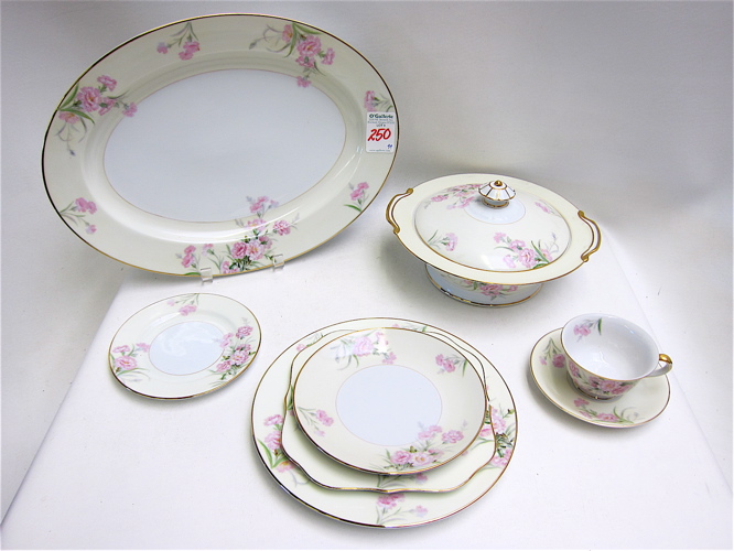 Appraisal: NORITAKE CHINA SET comprising dinner plates square luncheon plates salad