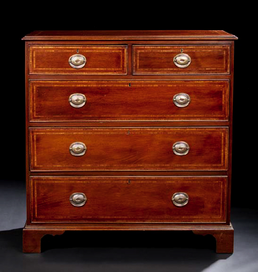 Appraisal: George III-Style Mahogany Chest fourth quarter th century the rectangular