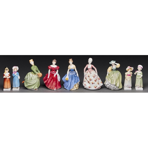 Appraisal: Nine Royal Doulton bone china figures of girls and young