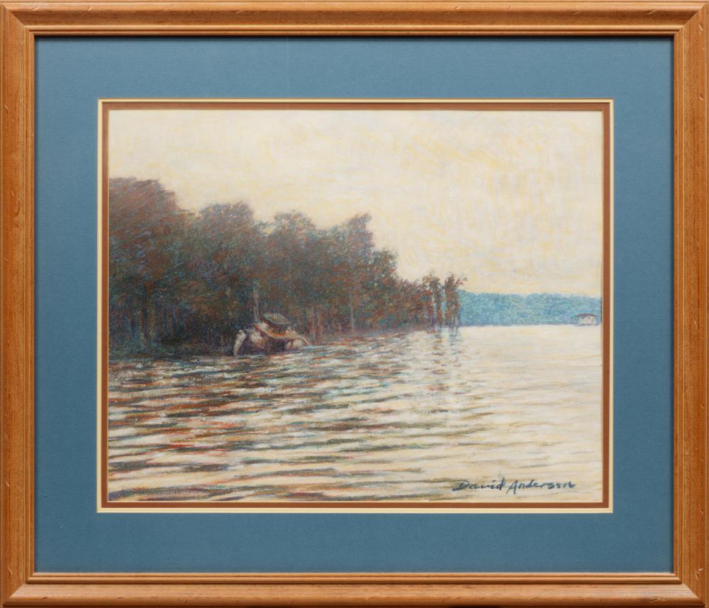 Appraisal: David Anderson American th c Submerged Shrimp Boat pastel on