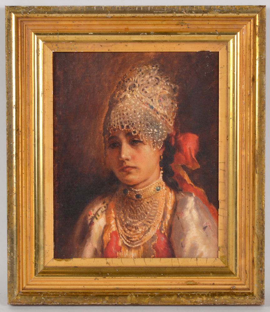 Appraisal: Manner of Konstantin Makovsky 'Russian beauty' Konstantin Makovsky Russia -