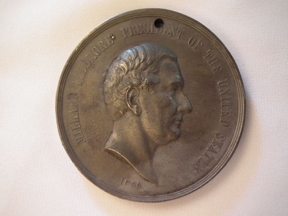 Appraisal: FILLMORE PEACE MEDAL Large Millard Fillmore presidential peace medal with