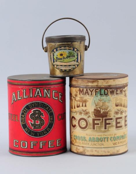 Appraisal: Lot Of Advertising Product Tins This lot includes a Alliance