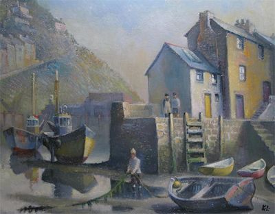 Appraisal: Ken Leech th Century Polperro - Spring afternoon Signed with