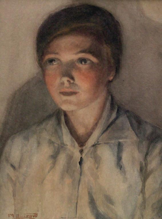 Appraisal: MARY BURROW PORTRAIT OF A BOY signed lower left watercolour