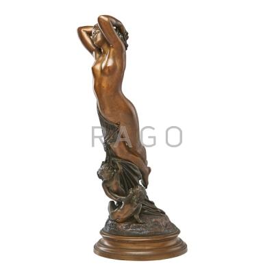 Appraisal: JOSEPH MICHEL-ANGE POLLET French - Bronze sculpture Une Heure de