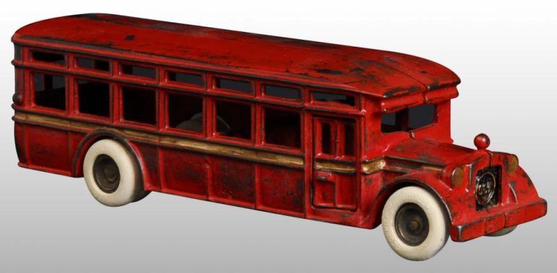 Appraisal: Cast Iron Dent Bus Toy Description Replaced white rubber tires