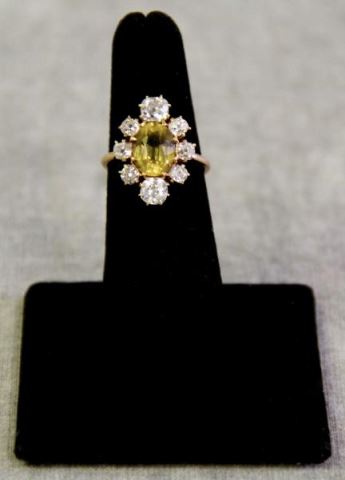 Appraisal: JEWELRY Antique Diamond and Citrine kt Ring Comprised of one