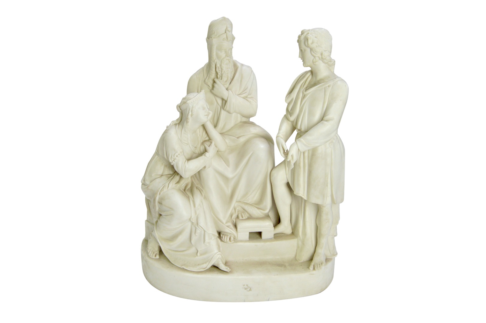 Appraisal: An English parian group of Joseph before Pharaoh probably Wedgwood