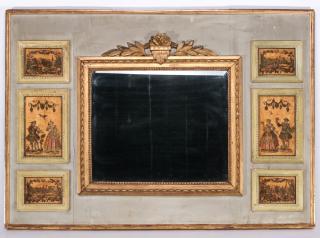 Appraisal: The small gilt molding framing a gray painted tablet centering