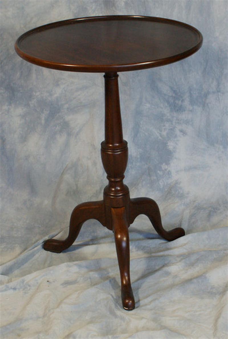 Appraisal: Henkel Harris mahogany Queen Anne style dish top candlestand style