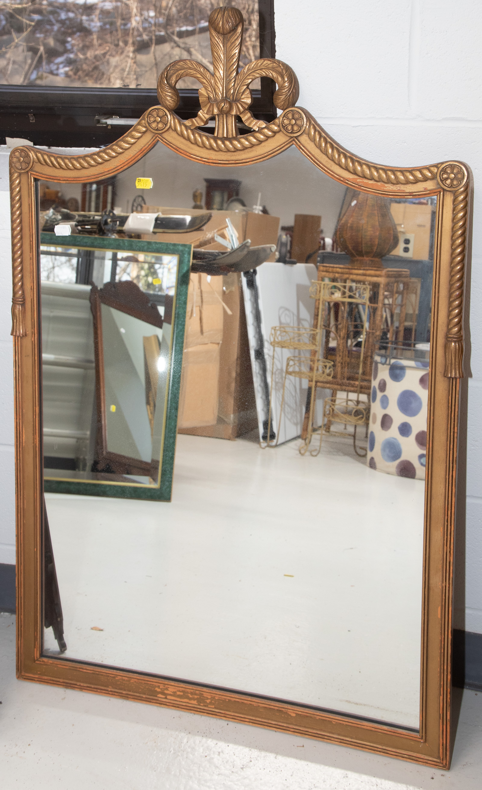 Appraisal: MODERN GILT FRAMED MIRROR in H in W