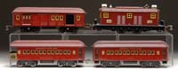 Appraisal: AMERICAN FLYER STANDARD GAUGE PASSENGER SET WITH LOCO PASSENGER CARS