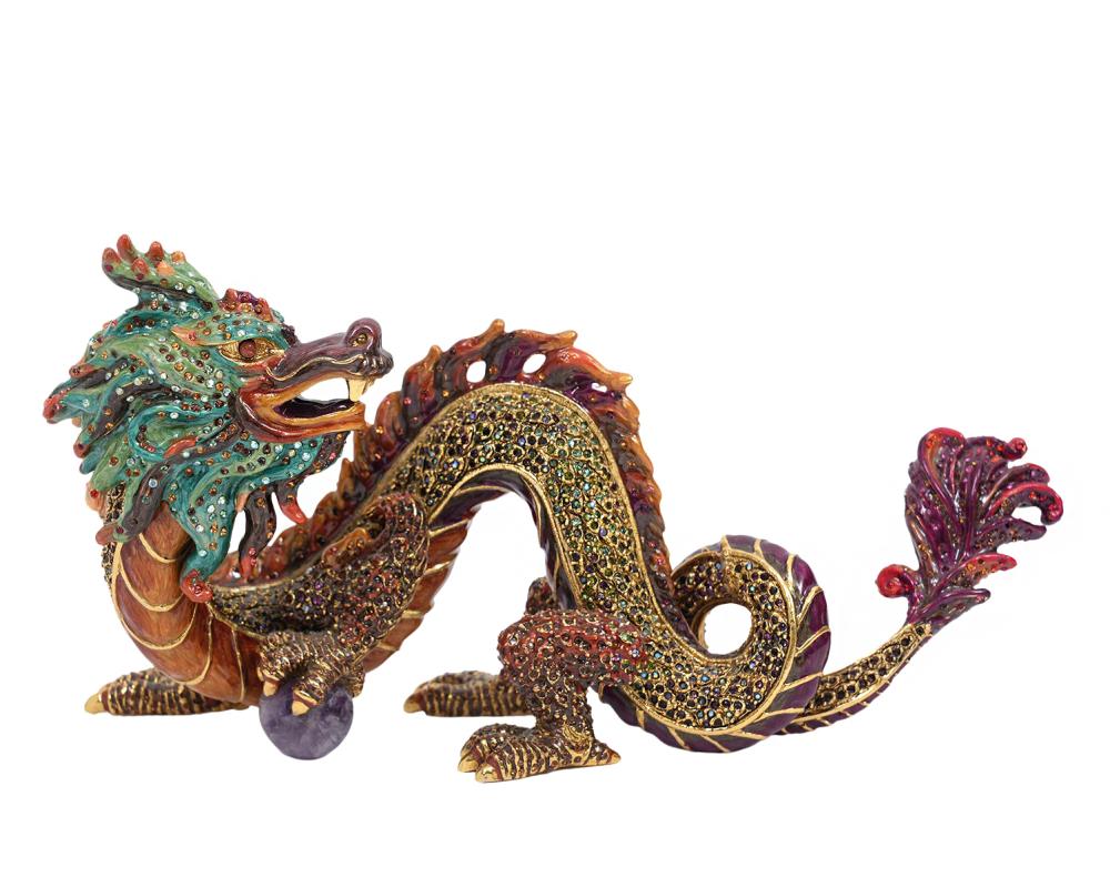 Appraisal: JAY STRONGWATER SHEN LUNG DRAGON FIGURINEJay Strongwater American Born Polychrome