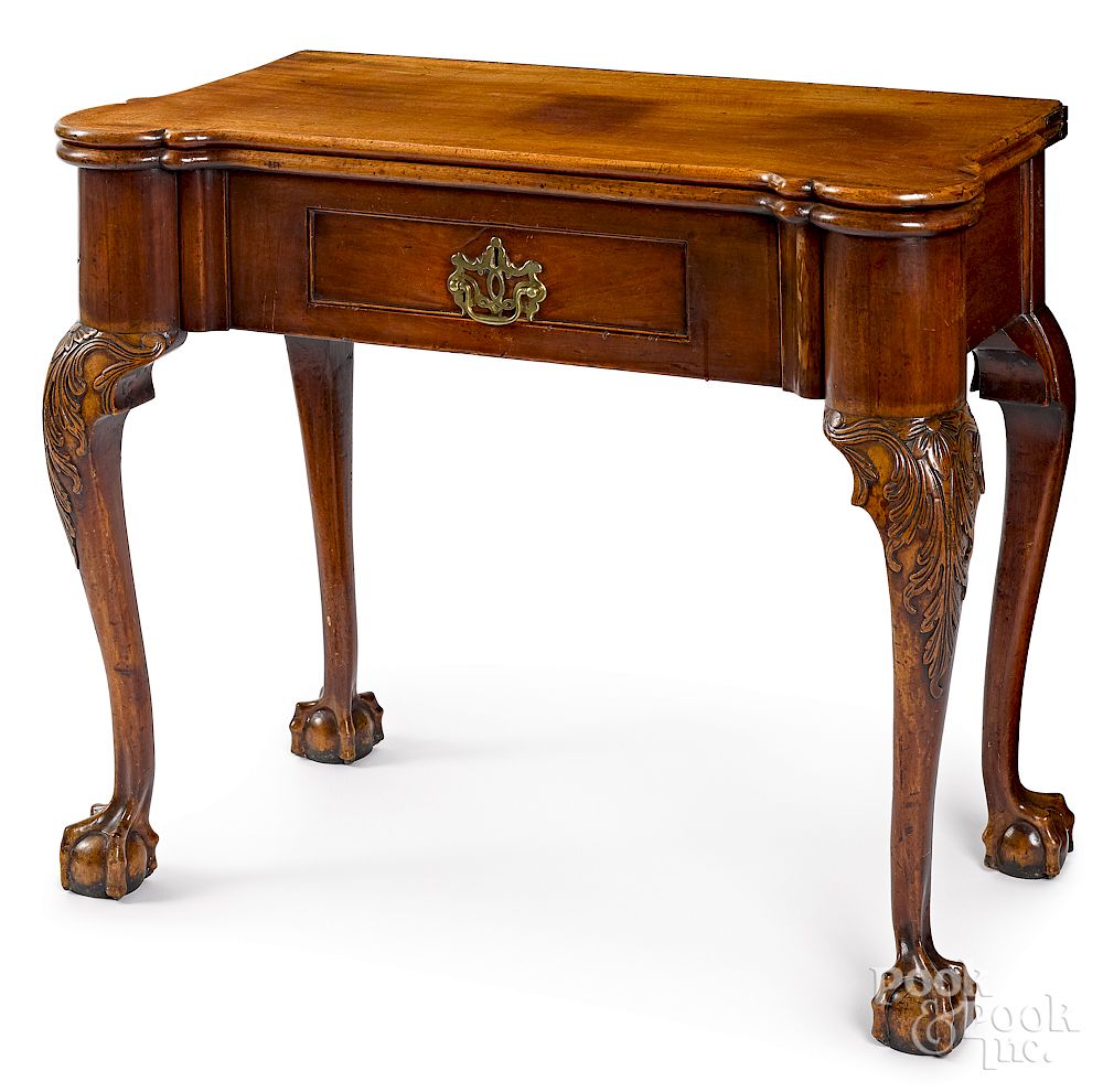 Appraisal: Important Philadelphia Chippendale games table Important Philadelphia Chippendale mahogany games