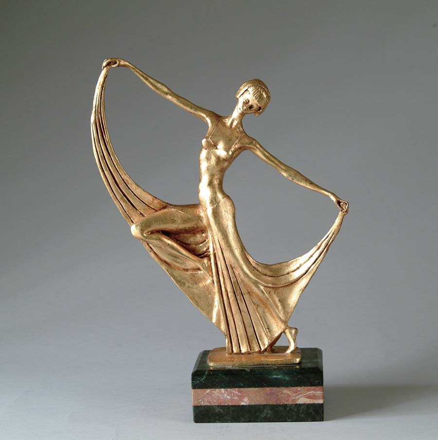 Appraisal: FAYRAL TIFFANY BRONZE Outstanding stylistic bronze depicts a dancer with