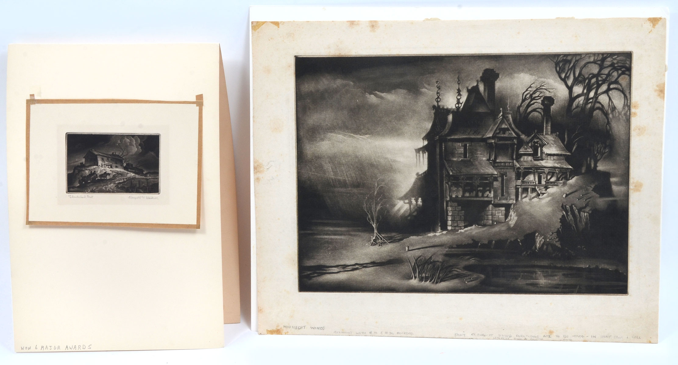 Appraisal: WEIDENAAR Reynold American - Two-Piece Etching Lot to Include ''Midnight