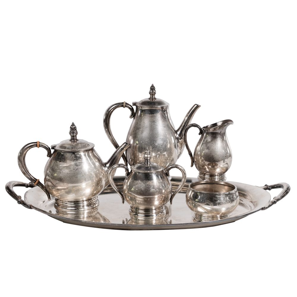 Appraisal: INTERNATIONAL ROYAL DANISH STERLING SILVER TEA SERVICE items including a