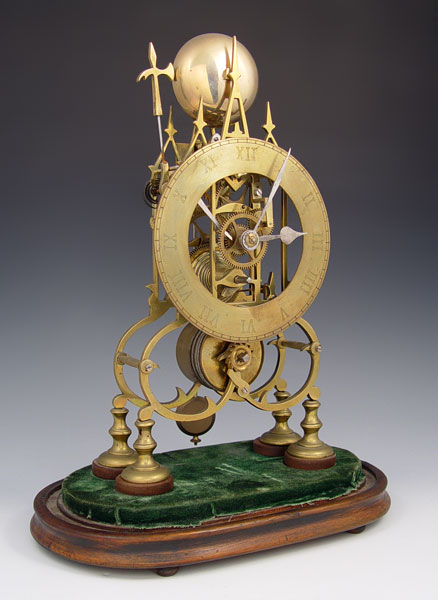 Appraisal: LATE TH CENTURY SKELETON CLOCK Unmarked probably English manufacture Key