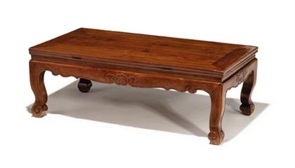 Appraisal: Fine Chinese huanghuali waisted Kang table th century Of double