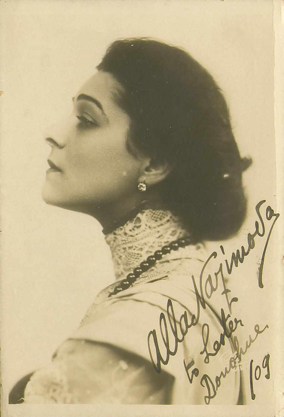 Appraisal: NAZIMOVA ALLA - Photograph Signed ''Alla Nazimova'' by inch silver