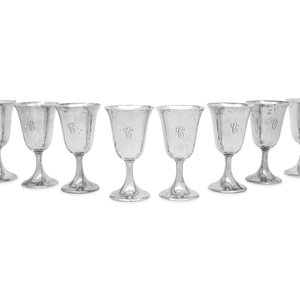 Appraisal: A Set of Eight American Silver Goblets Frank M Whiting