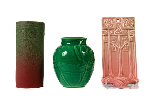 Appraisal: Three Rookwood glazed pottery articles - comprising a cylindrical vase