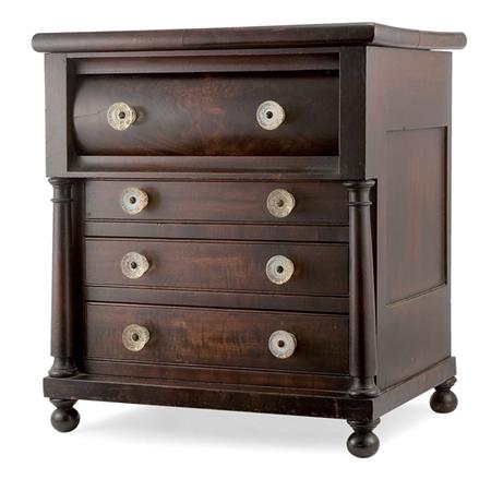 Appraisal: Classical Mahogany Miniature Chest of Drawers Estimate -